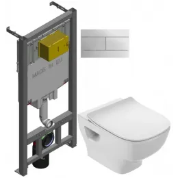 Комплект унитаза с инсталляцией Struktura compact, с микролифтом, с кнопкой E21747RU-00 Jacob Delafon