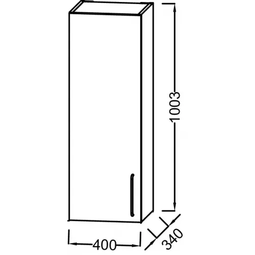 Шкаф Odeon Rive Gauche 40х34х100,3 см, шарниры слева, 2 полки, ручка хром, дуб табак EB2571G-R5-E52 Jacob Delafon
