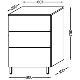 Тумба для ванной Vox 3 ящика, белый глянцевый 60х46 см EB2067-R1-G1C Jacob Delafon