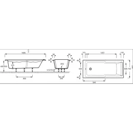 Акриловая ванна Struktura 170х75 см E6D021-00 Jacob Delafon