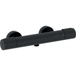 Настенный смеситель без излива Metro чёрный цвет, без лейки, термостат E24394-BL Jacob Delafon