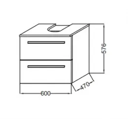 Модуль под раковину Struktura 60х47х57,6 см, ореховое дерево, 2 выдвижных ящика EB1385-E16 Jacob Delafon