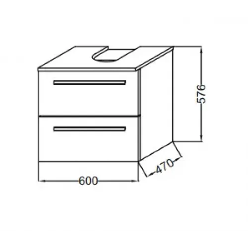 Модуль под раковину Struktura 60х47х57,6 см, ореховое дерево, 2 выдвижных ящика EB1385-E16 Jacob Delafon