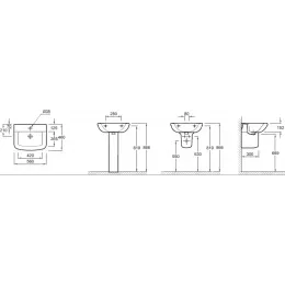 Подвесная раковина Panache 56х46,5х19,7 см, санфарфор, с отв. под смеситель E1434-00 Jacob Delafon