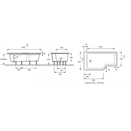 Акриловая ванна Bain-Douche Neo 150х80 см, левосторонняя, асимметричная E6D119L-00 Jacob Delafon