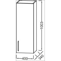 Шкаф Odeon Rive Gauche 40х34х100,3 см, шарниры слева, 2 полки, белый, ручка хром EB2571G-R5-N18 Jacob Delafon