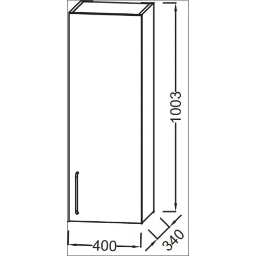 Шкаф Odeon Rive Gauche 40х34х100,3 см, шарниры слева, 2 полки, белый, ручка хром EB2571G-R5-N18 Jacob Delafon