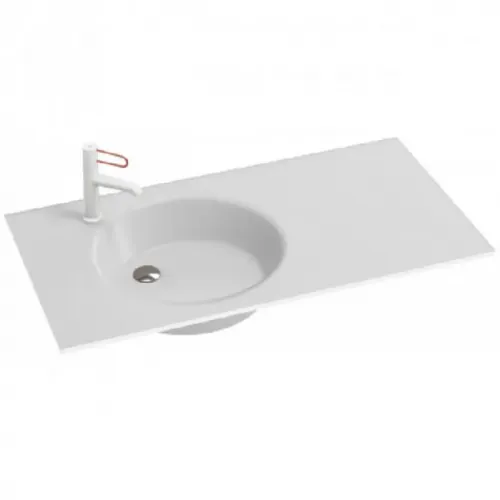 Встраиваемая сверху раковина Odeon Rive Gauche 100,6х51,5 см, матовый белый, стекло, с отв. под смеситель EB2564-DE1 Jacob Delafon