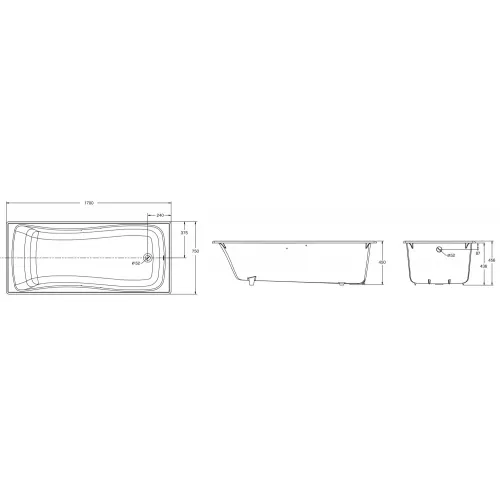 Чугунная ванна Bliss 170х75 см, антискользящее покр. E6D902-0 Jacob Delafon