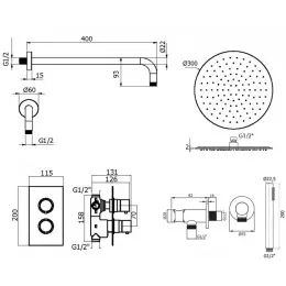 Комплект для душа Plumberia Selection IXO KITXOT18QBOKING