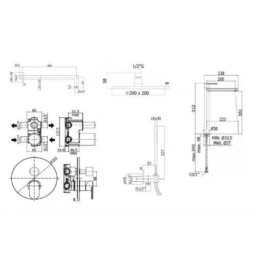 Комплект для душа Paffoni Candy KITCA018SCR081