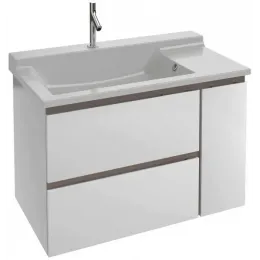 Модуль под раковину Soprano 96х53,5х63,4 см, белый глянец/матовый базальт, 1 дверца и 2 выдвижных ящика EB1331-N08-N18 Jacob Delafon