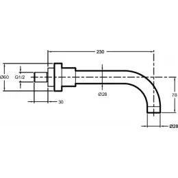 Излив неповоротный E75100-CP Jacob Delafon