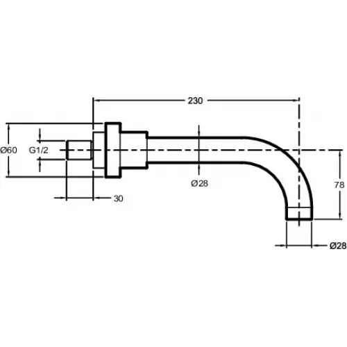 Излив неповоротный E75100-CP Jacob Delafon