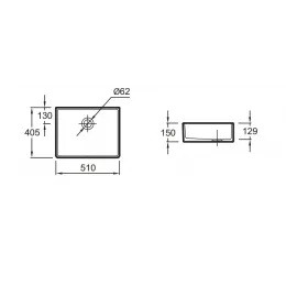 Накладная раковина Delta 51х40,5х15 см, без отверстия перелива, санфарфор ESA01-00 Jacob Delafon