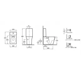 Унитаз-компакт Reve 36,5х67 см, нижняя подводка, универсальный выпуск, с сиденьем 5033K-00+E4809-00 Jacob Delafon