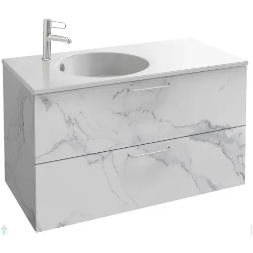 Модуль под раковину Odeon Rive Gauche 100х50,8х56,8 см, 2 ящика, белый мрамор, ручки хром EB2524-R5-NR4 Jacob Delafon