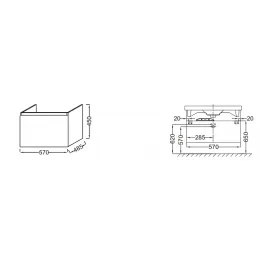 Модуль под раковину Odeon Up 57х48,5х45 см, серый антрацит EB877-N14 Jacob Delafon