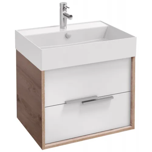 Модуль под раковину Vivienne 59,9х45,2х45,2 см, корпус дуб давос, фасад белый глянцевый EB1666-E75-J5 Jacob Delafon