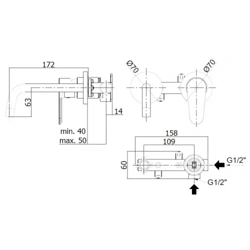 Смеситель для раковины Paffoni Green GR101CR70