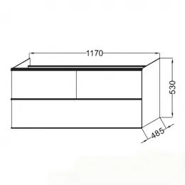 Модуль с раковиной Odeon Up 120 см, серый антрацит, подвесная, двойная раковина, раковина-столешница, 3 ящика, плавное закрывание, подвесной монтаж E4730-00+EB892-N14 Jacob Delafon