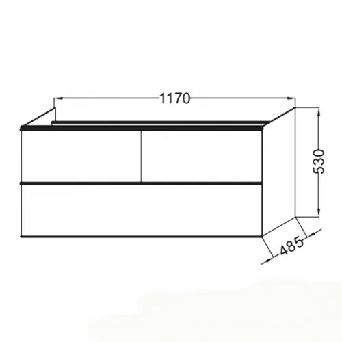 Модуль с раковиной Odeon Up 120 см, серый антрацит, подвесная, двойная раковина, раковина-столешница, 3 ящика, плавное закрывание, подвесной монтаж E4730-00+EB892-N14 Jacob Delafon