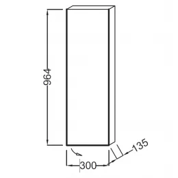 Шкаф Rythmik 30х13,5х96 см, квебекский дуб, 2 стеклянные полки, шарниры справа, правый EB1058D-E10 Jacob Delafon