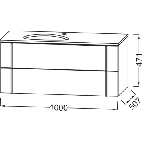 Комплект мебели для ванной Nouvelle Vague 100 см, пепельный матовый, 2 ящика с доводчиком, серая, без переливного отверстия, с подсветкой, подвесной монтаж EB3049-NF+EB3040-M77+EVI002-MG2 Jacob Delafon