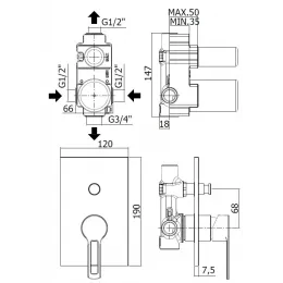 Смеситель для душа Paffoni Ringo RIN015NO/M
