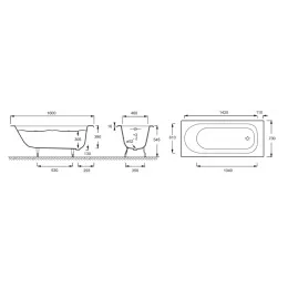 Чугунная ванна Soissons 160х70 см, без антискользящего E2931-00 Jacob Delafon