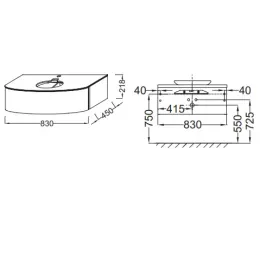 Модуль под раковину Presqu'ile 83х45х22 см, оливковый матовый, 1 выдвижной ящик EB1106-M47 Jacob Delafon
