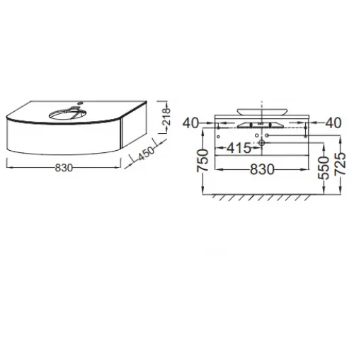 Модуль под раковину Presqu'ile 83х45х22 см, оливковый матовый, 1 выдвижной ящик EB1106-M47 Jacob Delafon
