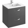 Модуль с раковиной Ola 61 см, с двумя ящиками, серый антрацит, подвесной монтаж EXS112-00+EB390-N14 Jacob Delafon