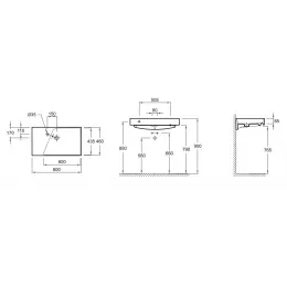 Подвесная раковина Formilia Rythmik 100х46х8,5 см, гладкая нижняя поверхность, 1 отверстие для смесителя, санфарфор EXN112-Z-00 Jacob Delafon