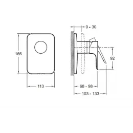 Лицевая часть встраиваемого смесителя Aleo хром, 1 функция E98705-CP Jacob Delafon