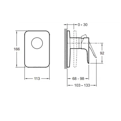 Лицевая часть встраиваемого смесителя Aleo хром, 1 функция E98705-CP Jacob Delafon