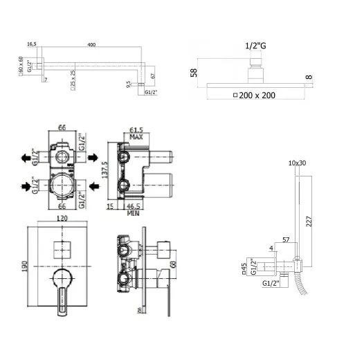 Комплект для душа Paffoni Ringo KITRIN018SBO