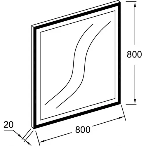 Зеркало 80х80 см, цвет рамы чёрный сатин, с подсветкой EB1435-S14 Jacob Delafon