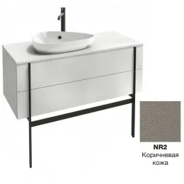 Модуль под раковину Nouvelle Vague 120х51х47 см, коричневая кожа, 2 выдвижных ящика EB3041-NR2 Jacob Delafon