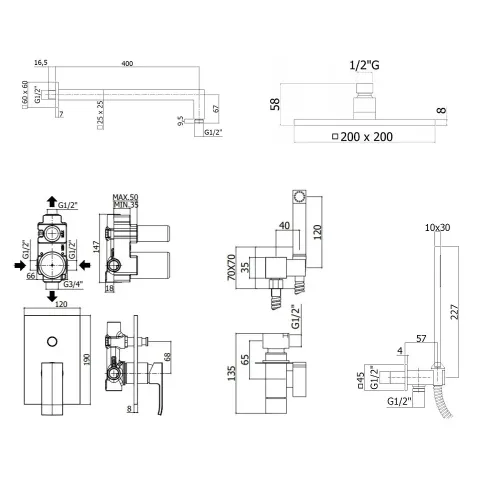 Комплект смесителей PAFFONI Elle KITZEL015NO/M