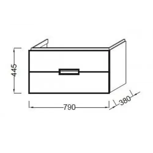 Модуль под раковину Reve 79х38х44,5 см, белый блестящий, 2 выдвижных ящика EB1135-G1C Jacob Delafon