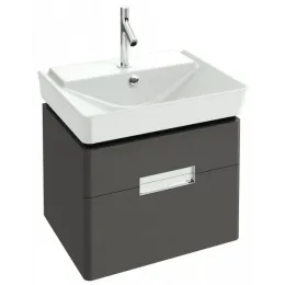 Модуль с раковиной Reve 60 см, 2 ящика, плавное закрытие, подвесной, плавное закрытие, встроенные ручки, серый антрацит, подвесной монтаж E4802-00+EB1134-442 Jacob Delafon