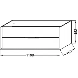 Модуль под раковину Vivienne 120х46х45 см, 2 ящика, корпус дуб табак, фасад белый EB1509-E52-N18 Jacob Delafon