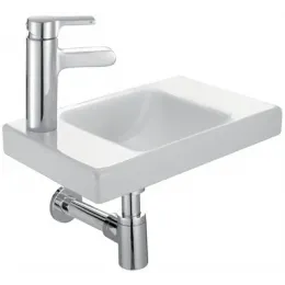 Подвесная раковина Odeon Up 40х25х14 см, с 1 отверстием слева, без переливного отверстия, санфарфор E4759C-X5-00 Jacob Delafon