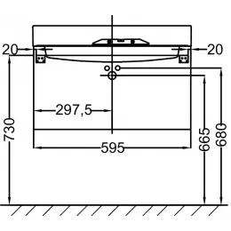 Модуль под раковину Rythmik 59,5х45х42,4 см, 2 ящика, белый глянцевый EB1301-N18 Jacob Delafon
