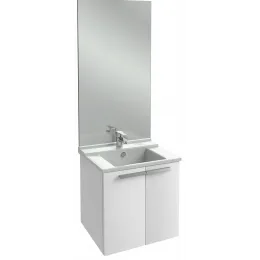 Комплект мебели для ванной Struktura 60 см, белый меламин, 2 дверцы, высокое, 1 отверстие под смеситель, подвесной монтаж EB1208-NF+EXI112-00+EB1280-N18 Jacob Delafon