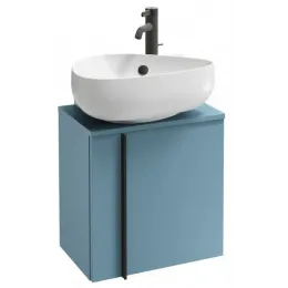 Модуль с раковиной Nouvelle Vague 45,2 см, аквамарин блестящий, левосторонняя, подвесной монтаж EGK112-00+EB3045G-G91 Jacob Delafon