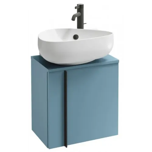 Модуль с раковиной Nouvelle Vague 45,2 см, аквамарин блестящий, левосторонняя, подвесной монтаж EGK112-00+EB3045G-G91 Jacob Delafon