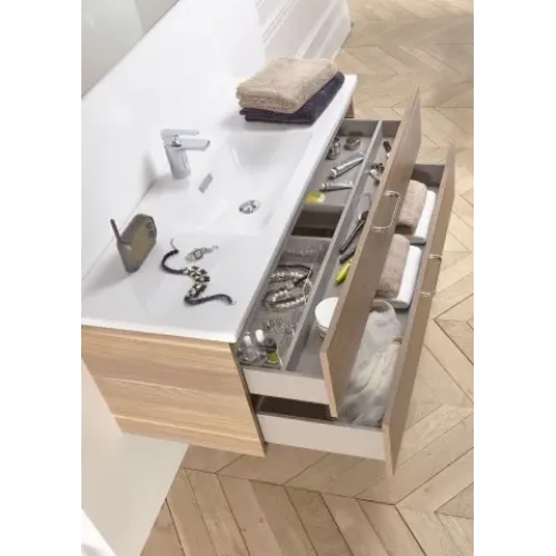 Модуль под раковину Vox 120х46х45,2 см, белый блестящий, 2 ящика, изогнутые ручки EB2071-R1-N18 Jacob Delafon