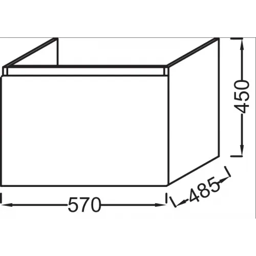Модуль с раковиной Odeon Up 60 см, серый антрацит, подвесной монтаж E4778-00+EB877-N14 Jacob Delafon